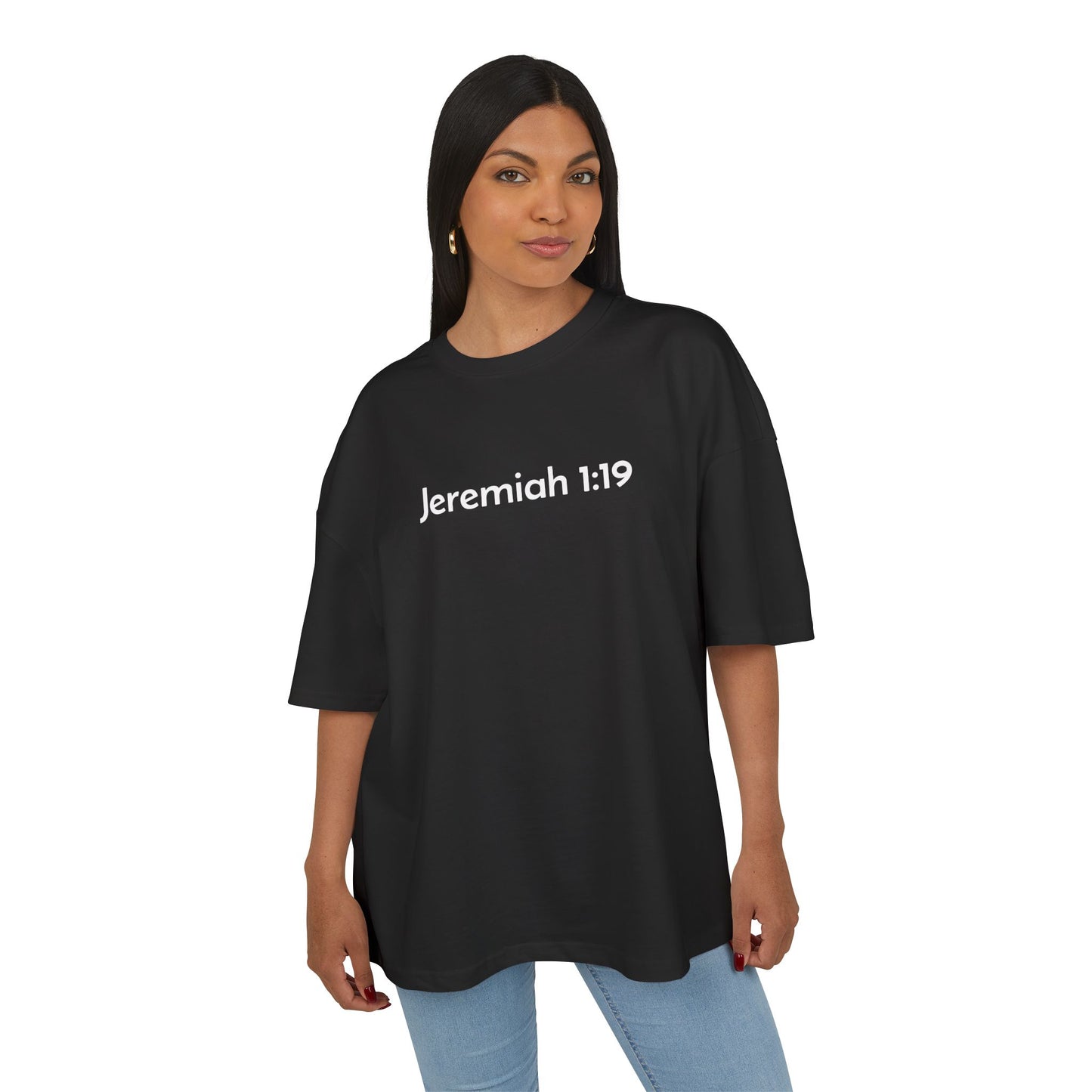 Jeremiah 1:19 Tee WHT Letters
