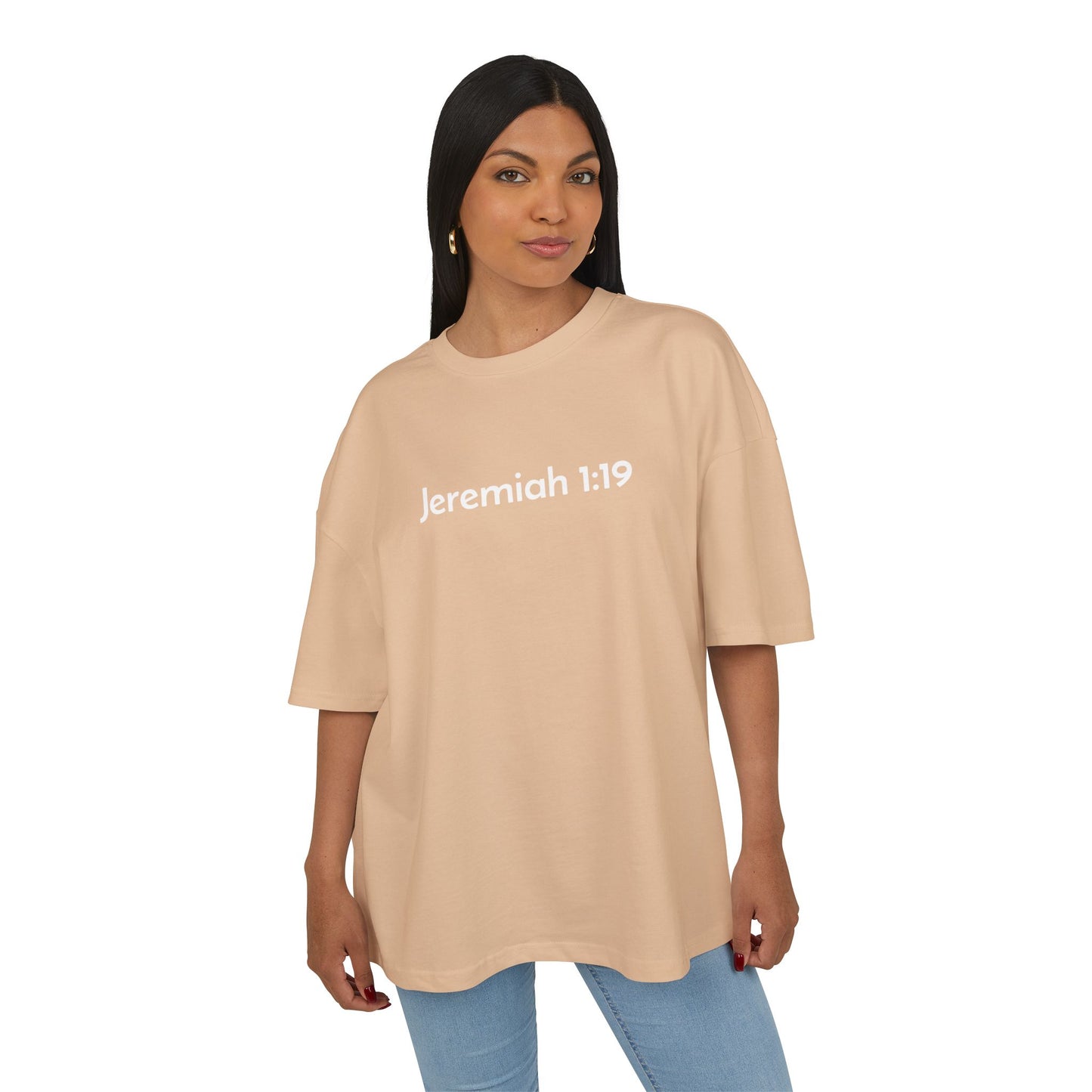 Jeremiah 1:19 Tee WHT Letters