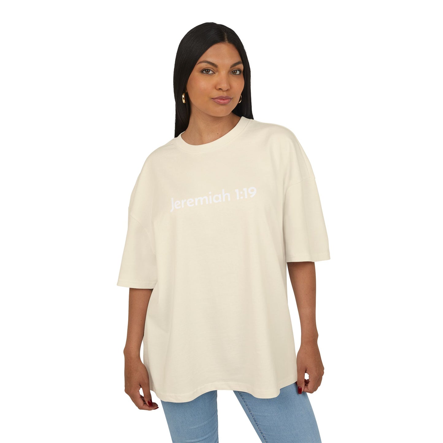 Jeremiah 1:19 Tee WHT Letters