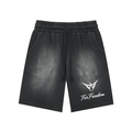 Rectangle Patch Monkey Washed Shorts
